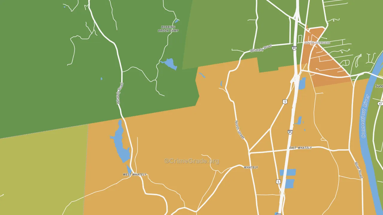 Whately, MA Map of Vandalism Rates
