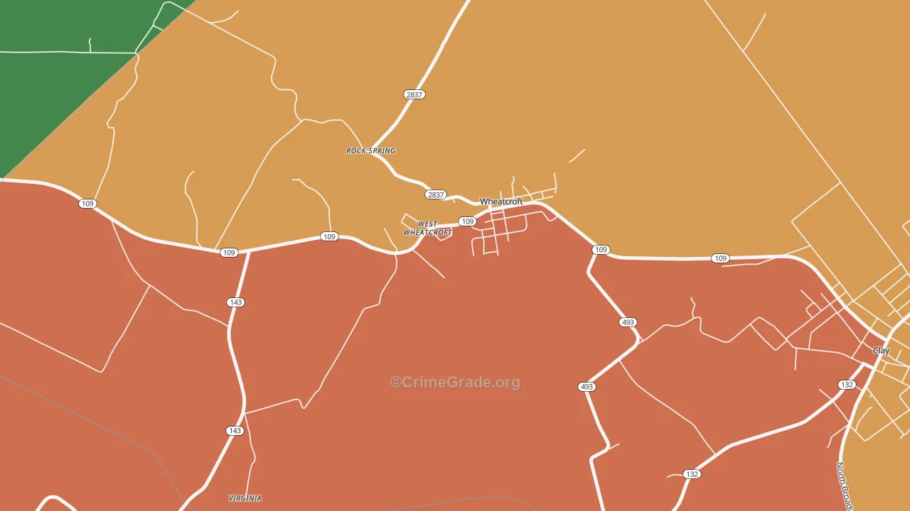 Wheatcroft, KY Map of Vandalism Rates