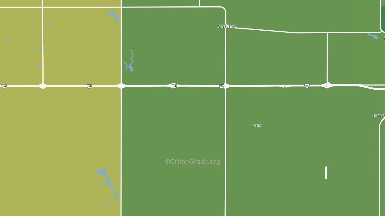 Wheatland, ND Map of Vandalism Rates
