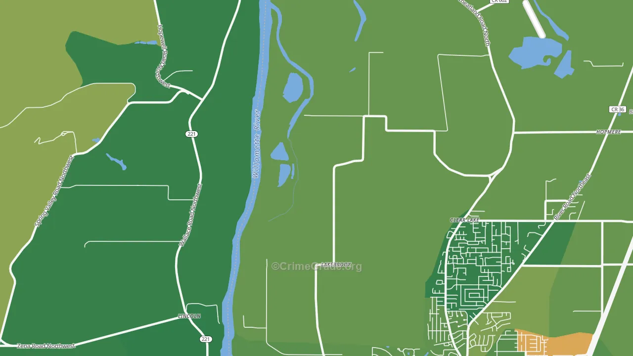 Wheatland, OR Map of Vandalism Rates
