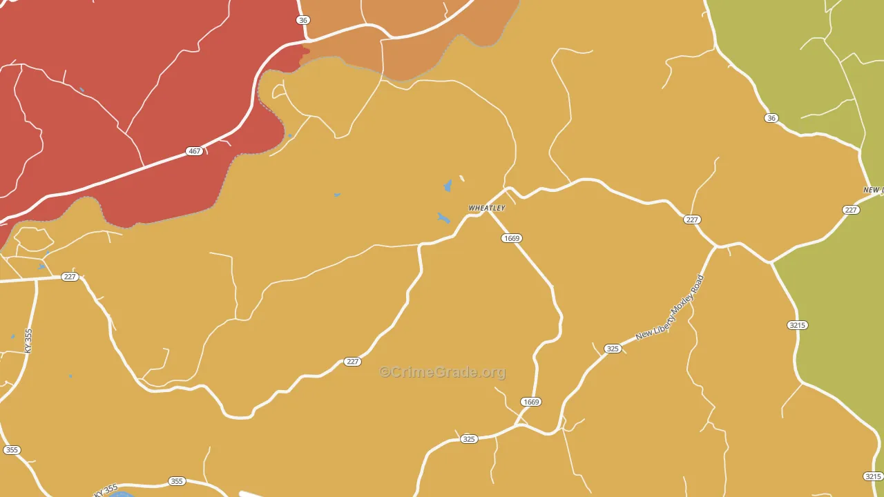 Wheatley, KY Map of Vandalism Rates