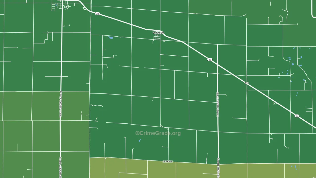 Wheeler, IL Map of Vandalism Rates