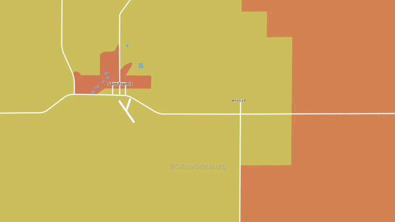 Wheeler, KS Map of Vandalism Rates