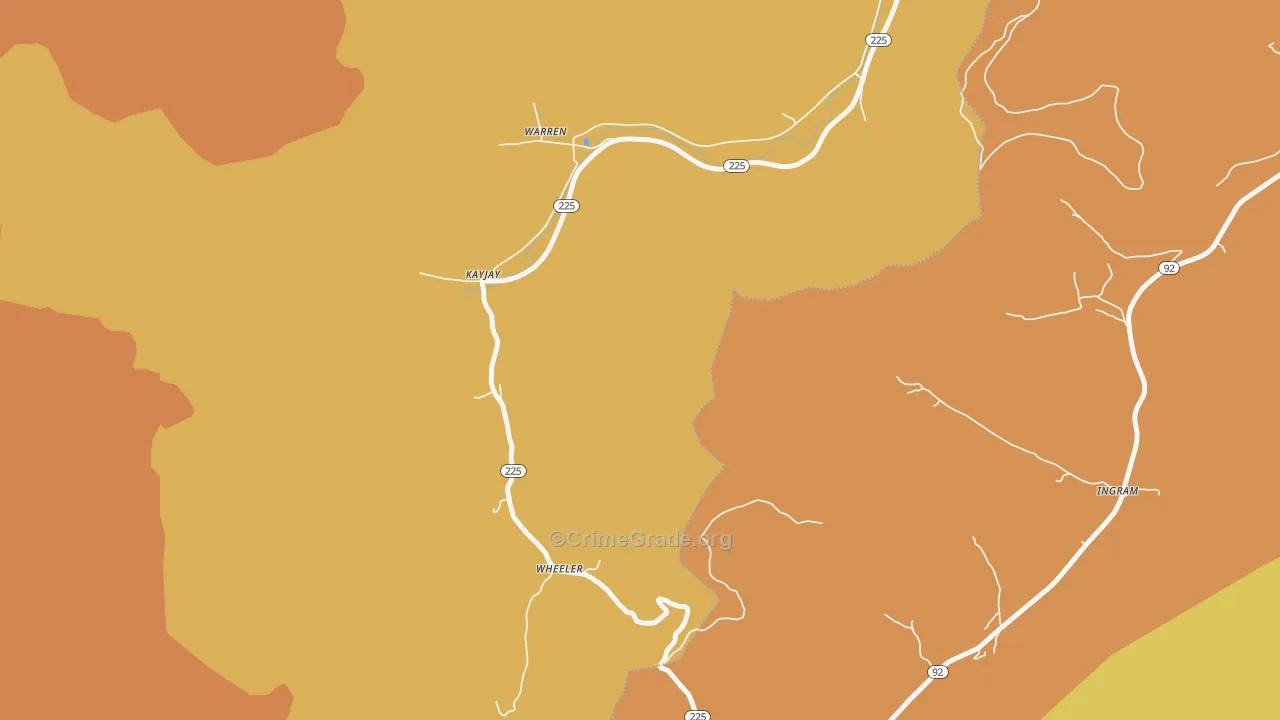 Wheeler, KY Map of Vandalism Rates