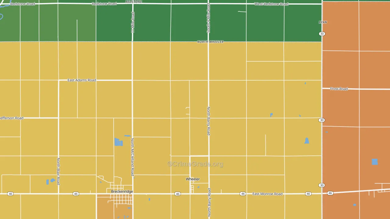 Wheeler, MI Map of Vandalism Rates
