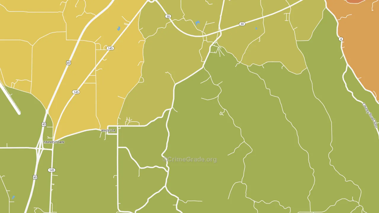 Wheeler, MS Map of Vandalism Rates