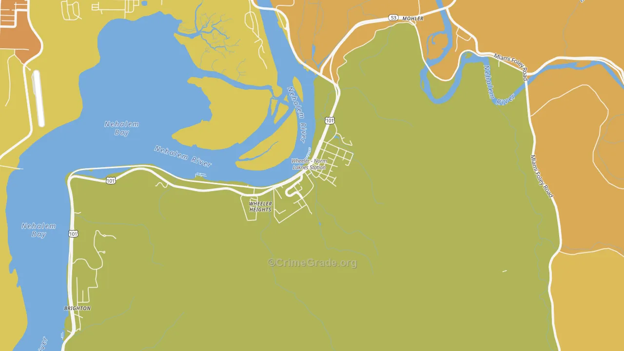 Wheeler, OR Map of Vandalism Rates