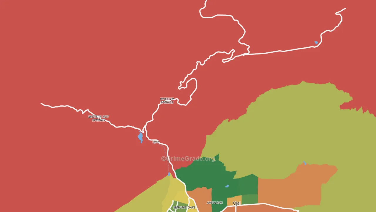 Wheeler Springs, CA Map of Vandalism Rates