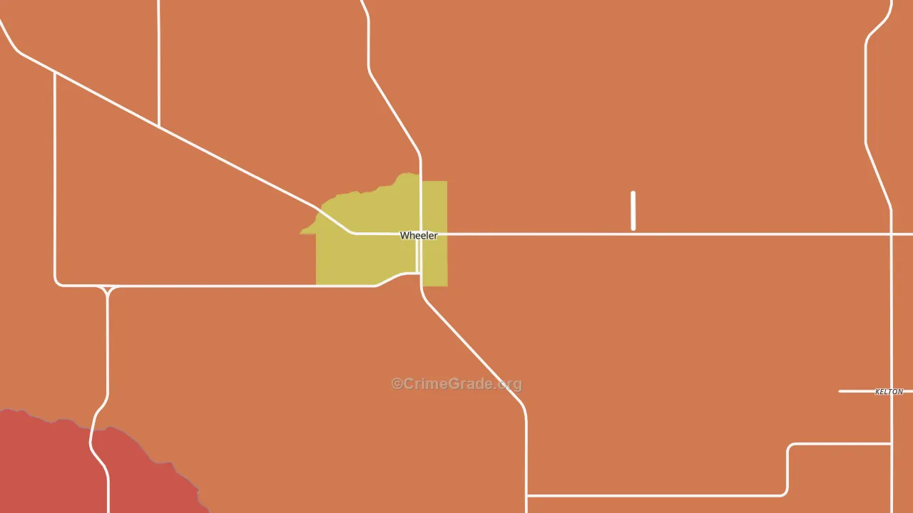 Wheeler, TX Map of Vandalism Rates