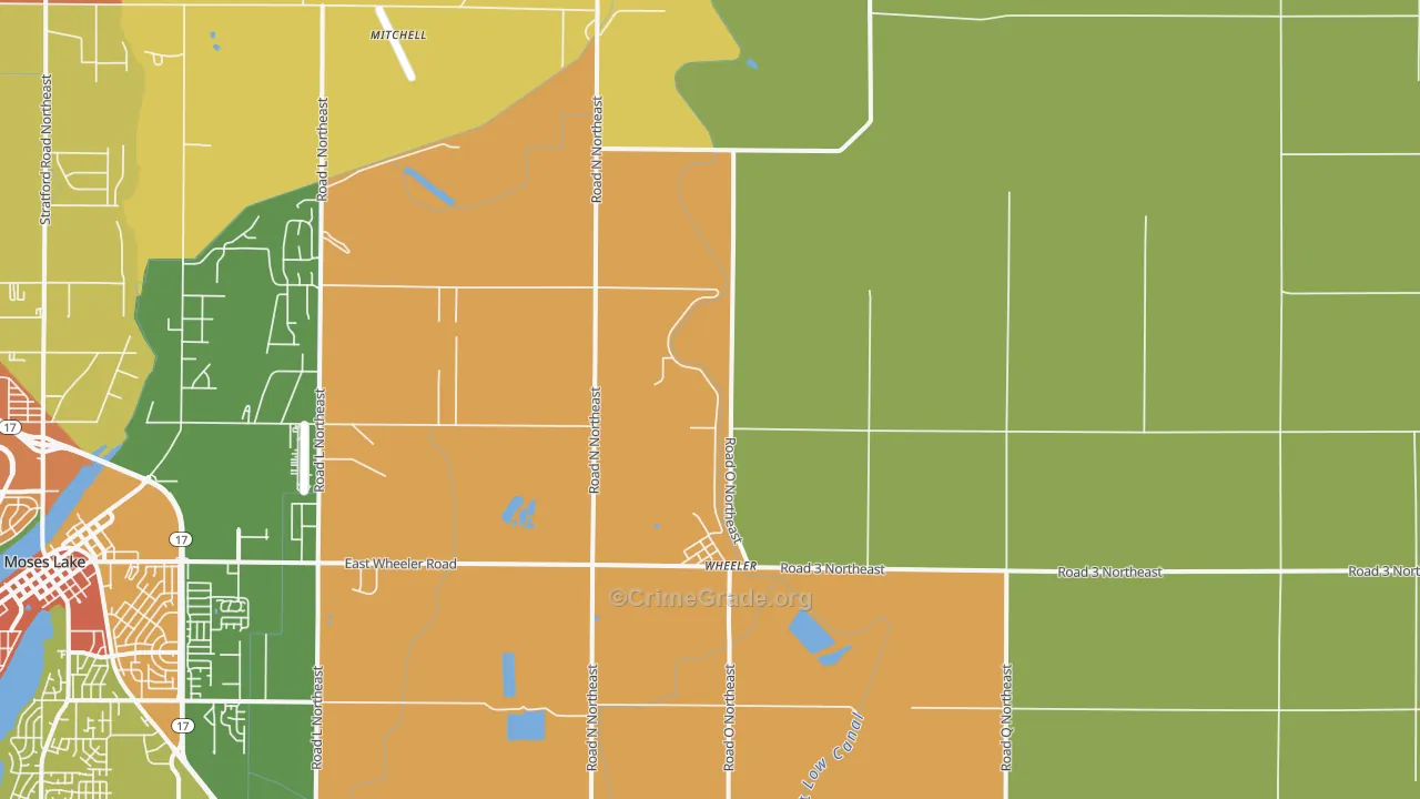 Wheeler, WA Map of Vandalism Rates