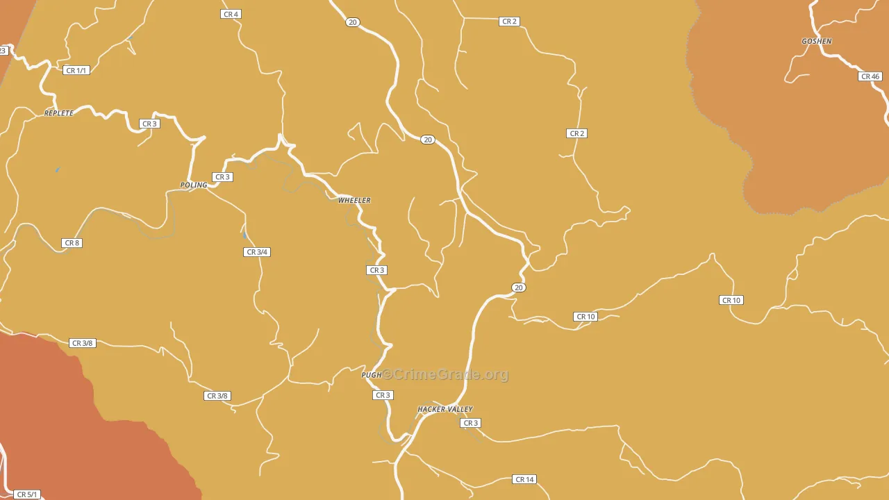 Wheeler, WV Map of Vandalism Rates