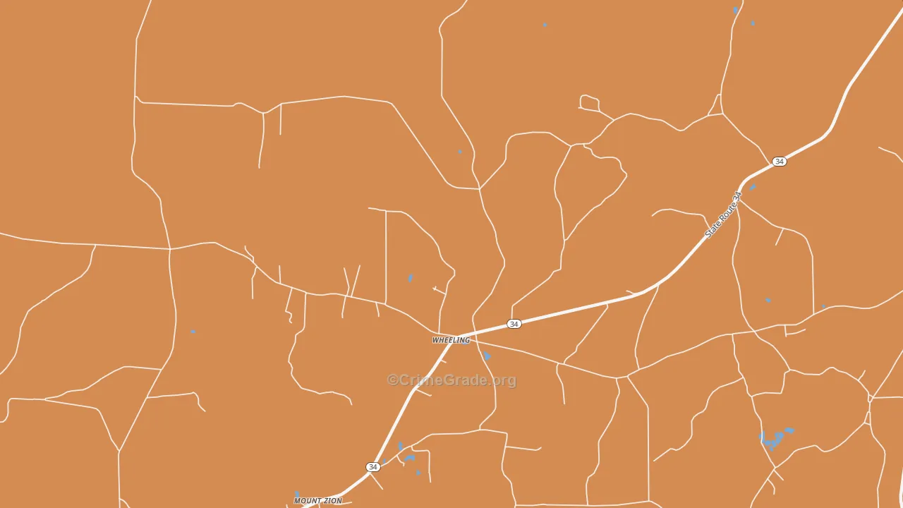 Wheeling, LA Map of Vandalism Rates
