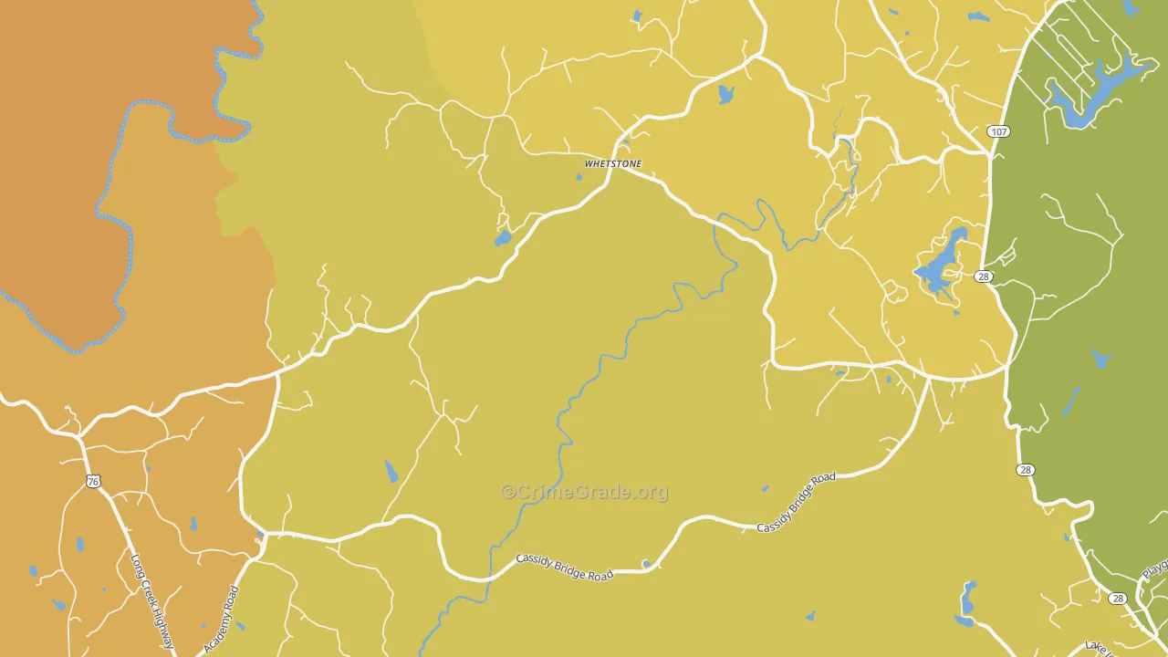 Whetstone, SC Map of Vandalism Rates