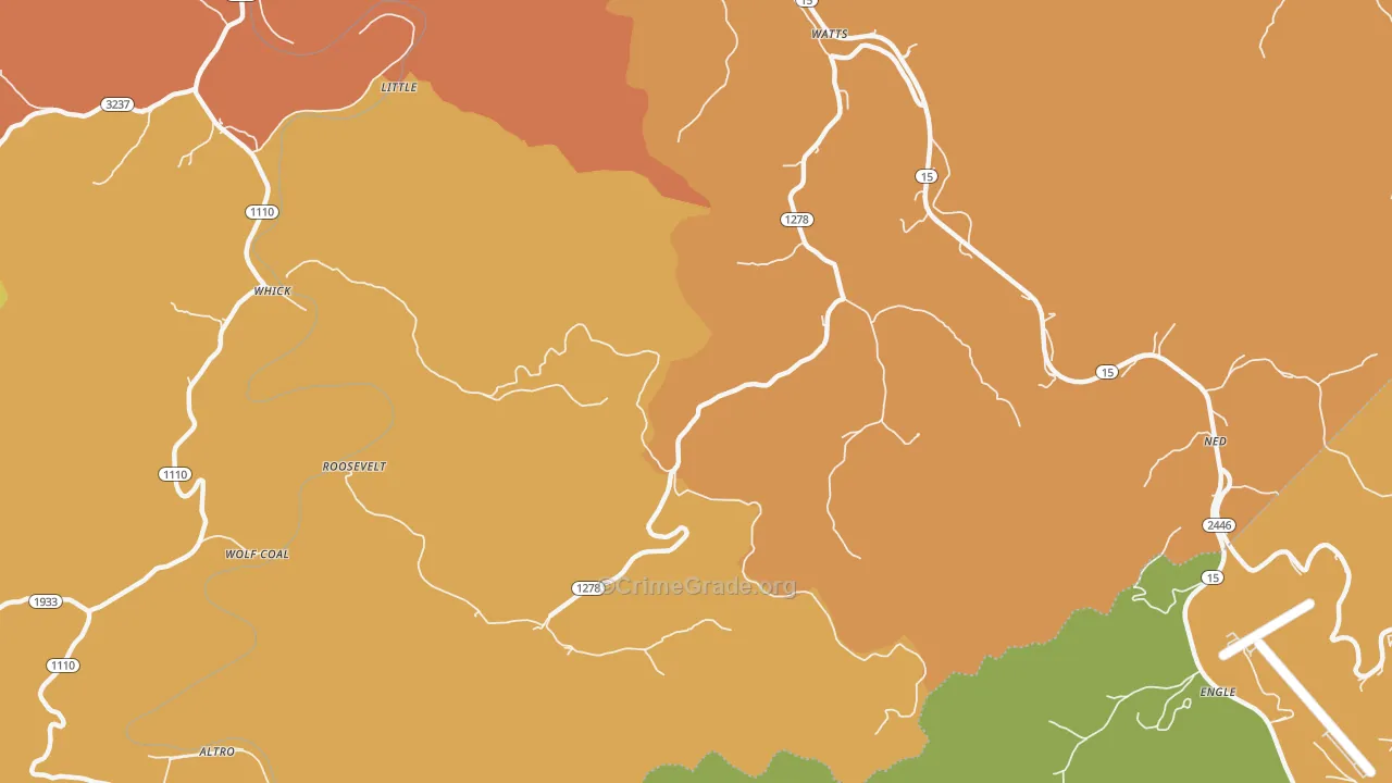 Whick, KY Map of Vandalism Rates