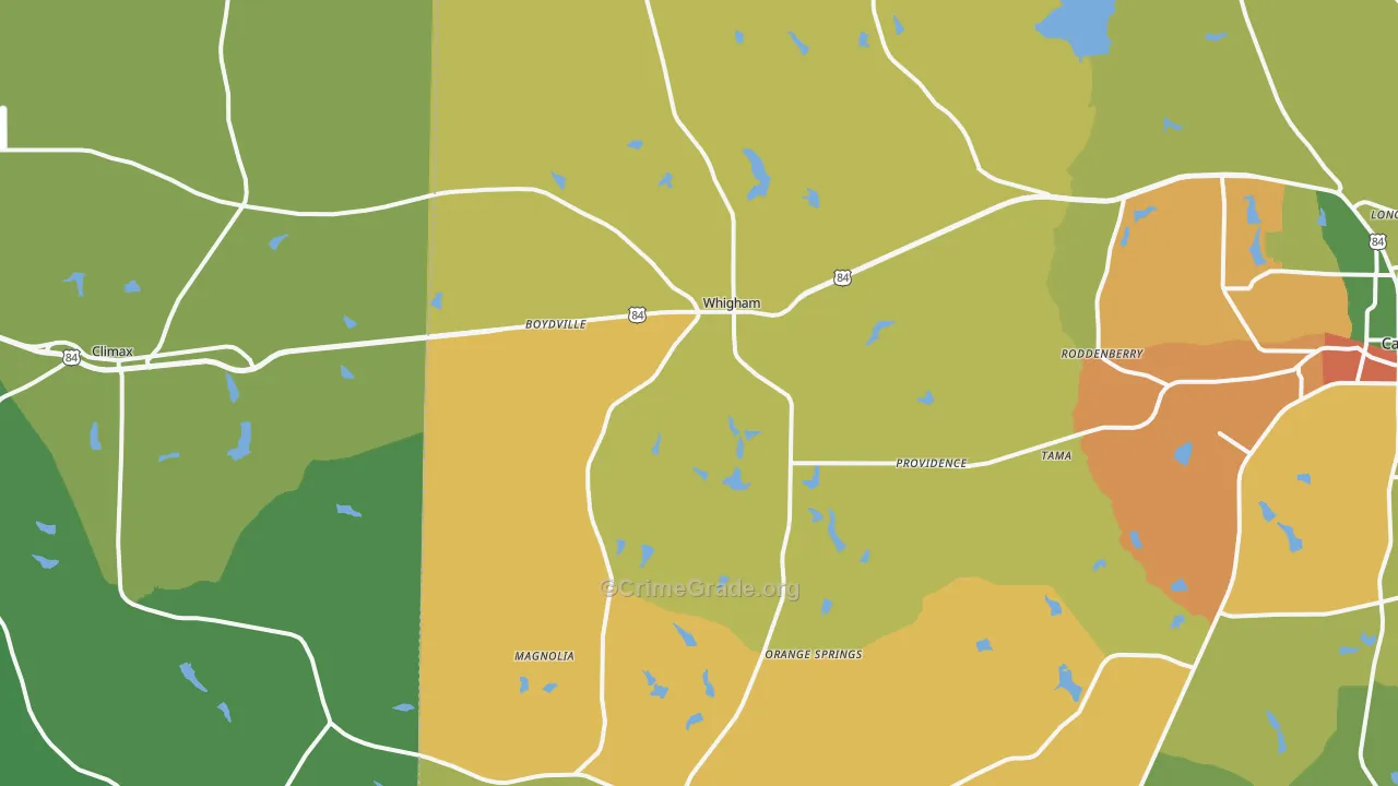 Whigham, GA Map of Vandalism Rates