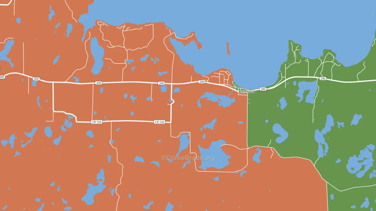 Whipholt, MN Map of Vandalism Rates
