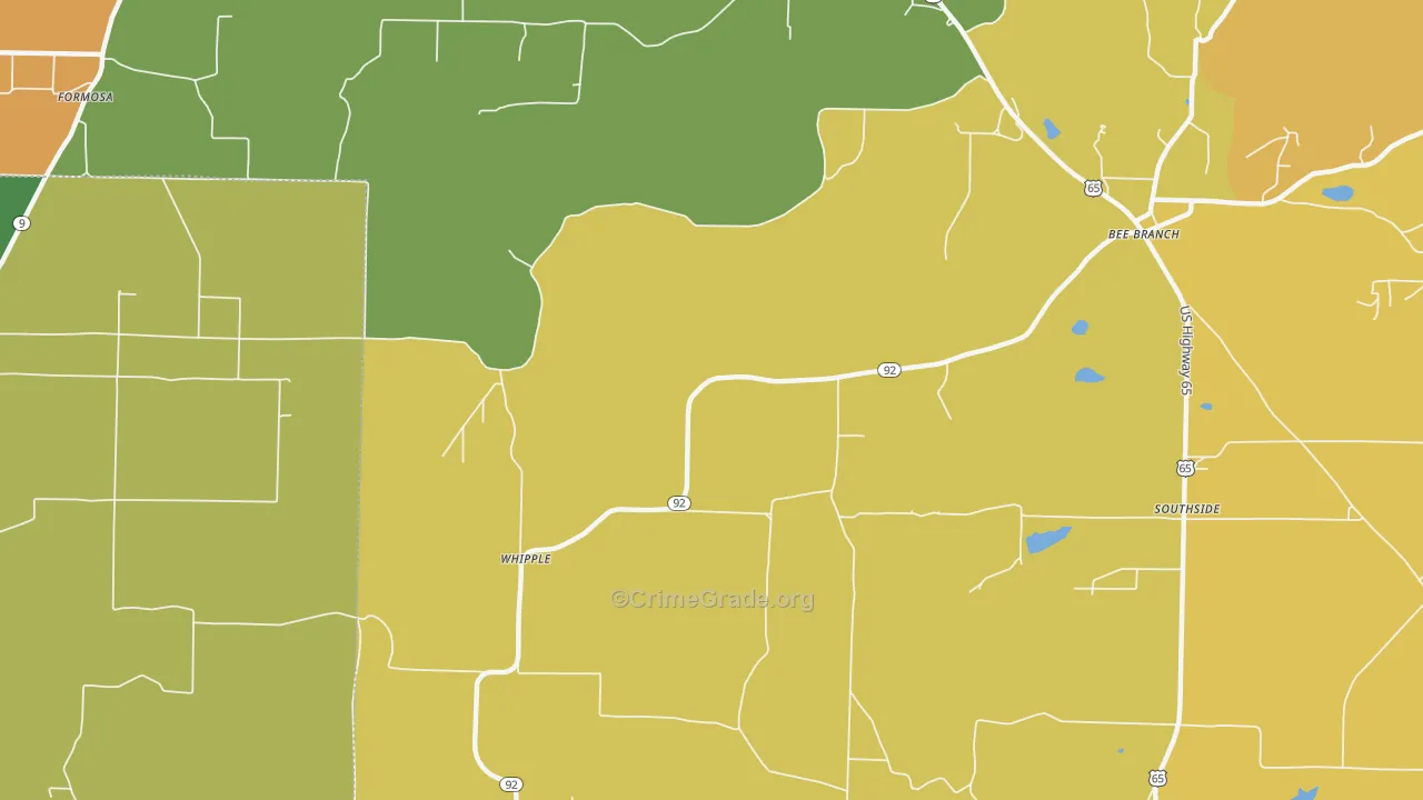 Whipple, AR Map of Vandalism Rates