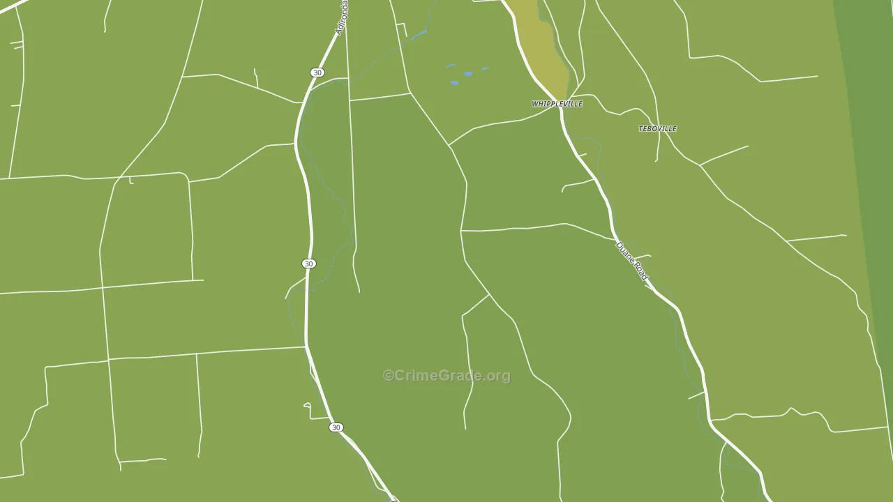 Whippleville, NY Map of Vandalism Rates