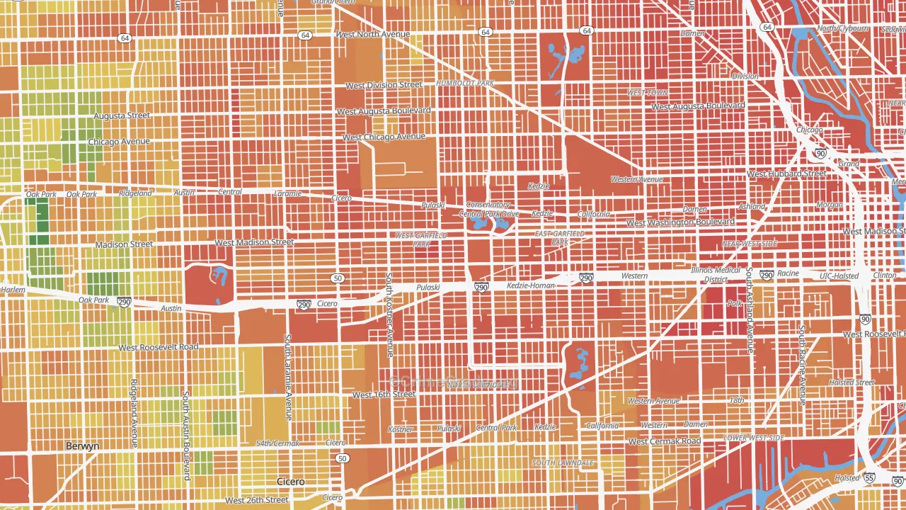 Whiskey Point, Chicago, IL Map of Vandalism Rates