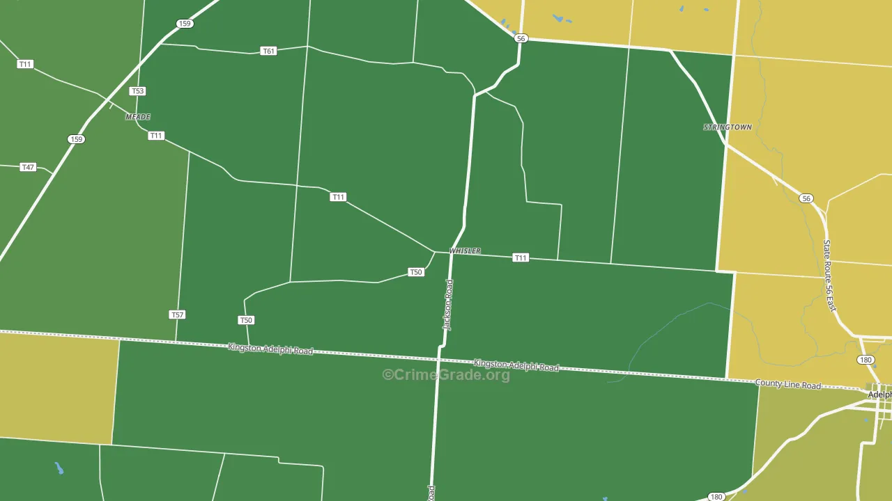Whisler, OH Map of Vandalism Rates