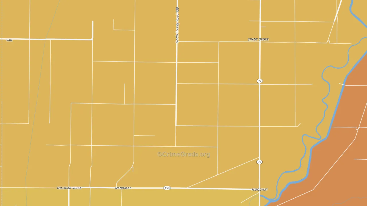 Whistleville, AR Map of Vandalism Rates