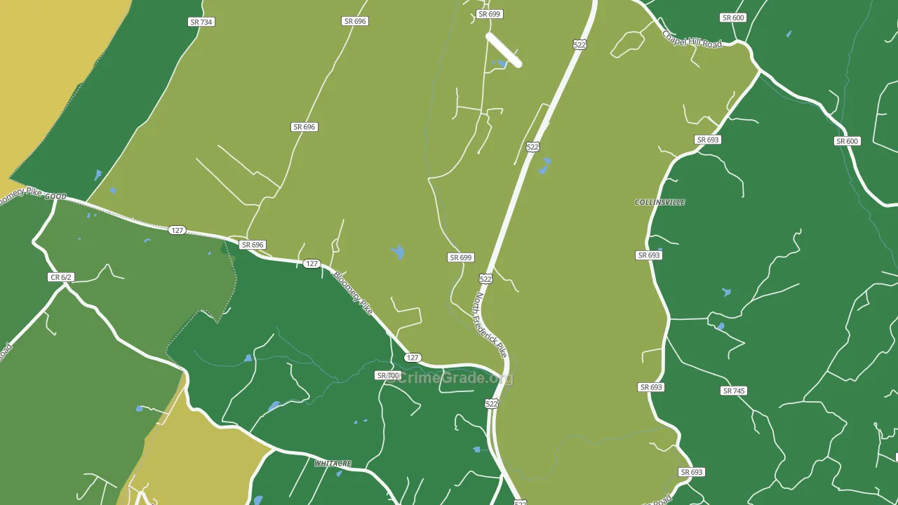 Whitacre, VA Map of Vandalism Rates