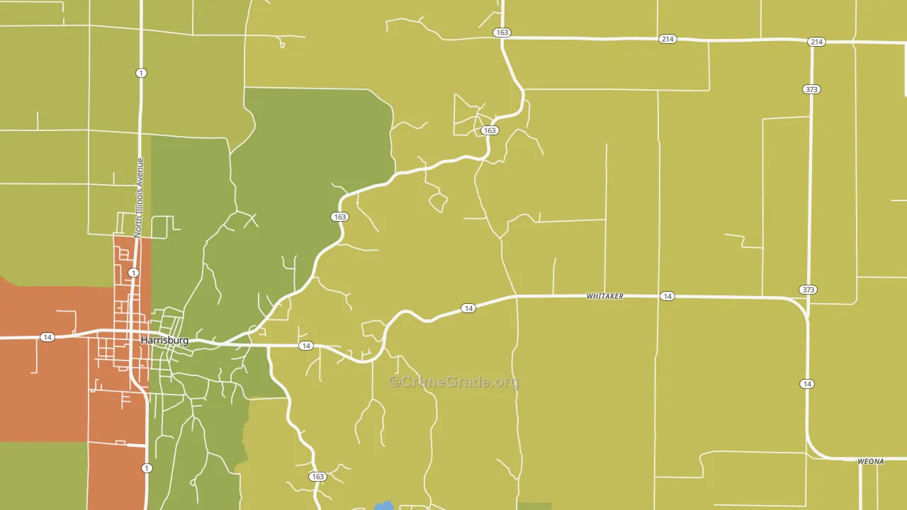 Whitaker, AR Map of Vandalism Rates