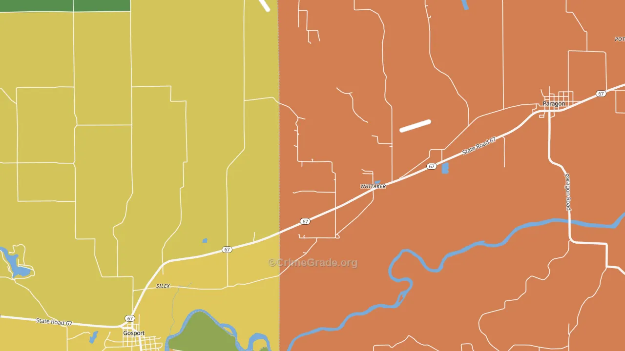 Whitaker, IN Map of Vandalism Rates