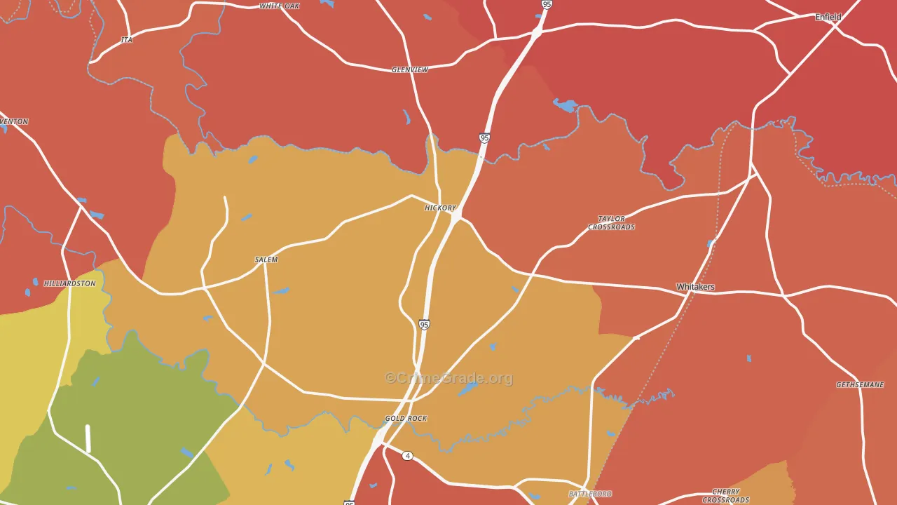 Whitakers, NC Map of Vandalism Rates