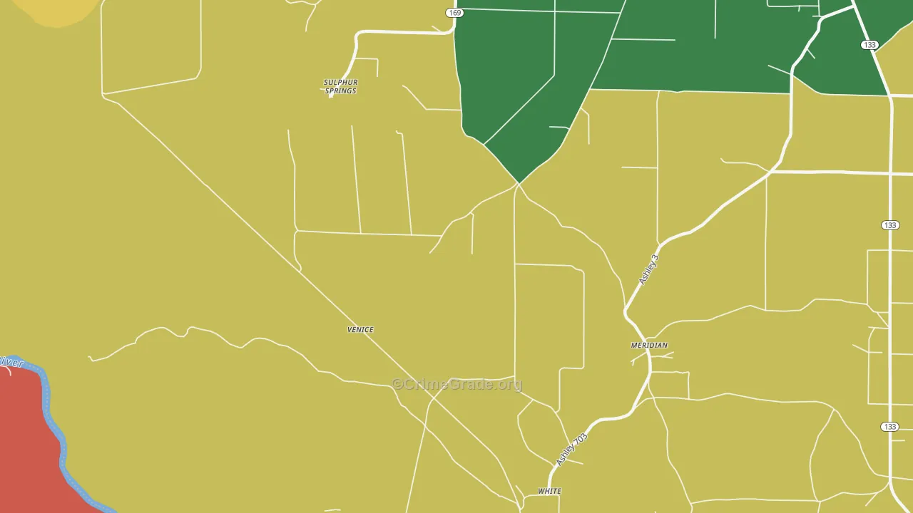 White, AR Map of Vandalism Rates