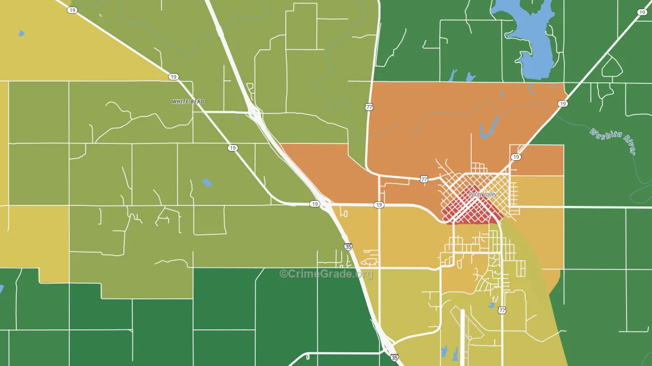 White Bead, OK Map of Vandalism Rates