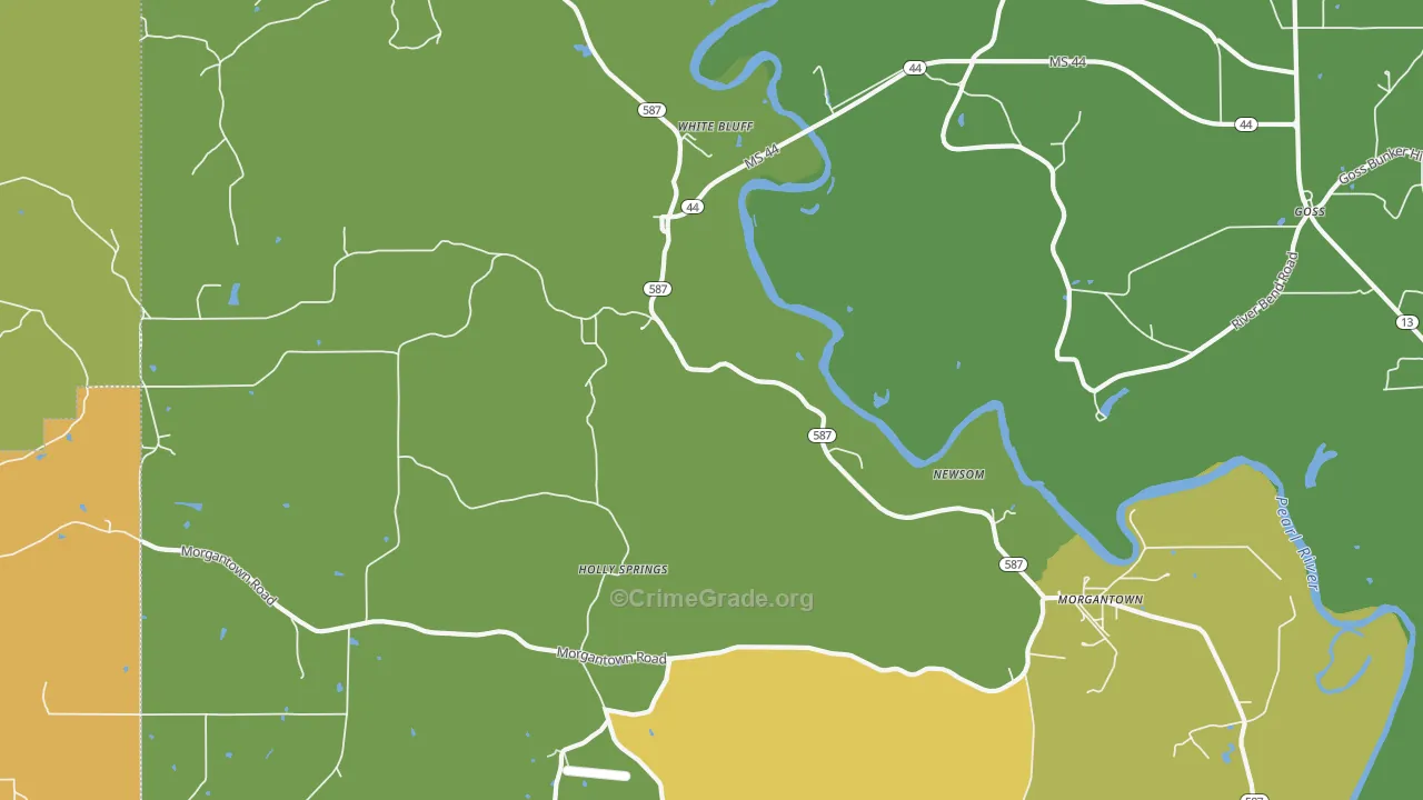 White Bluff, MS Map of Vandalism Rates