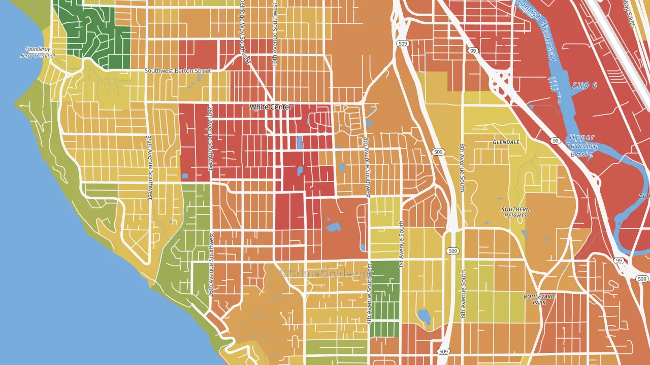 White Center, WA Map of Vandalism Rates