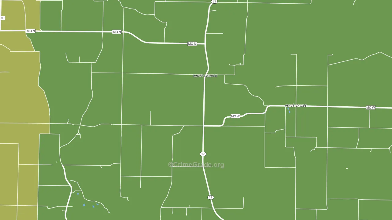 White Church, MO Map of Vandalism Rates