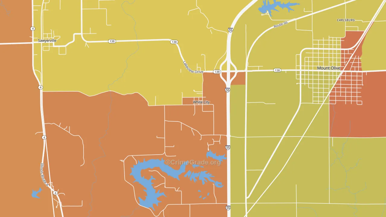 White City, IL Map of Vandalism Rates
