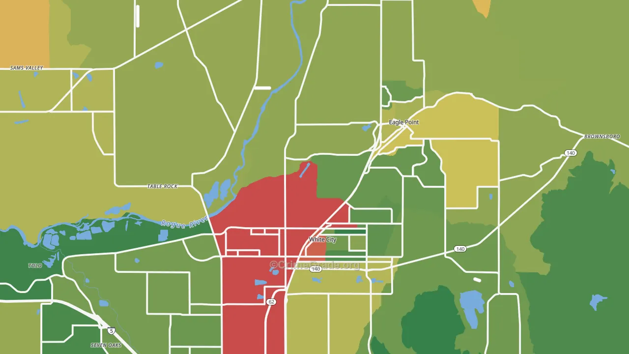 White City, OR Map of Vandalism Rates