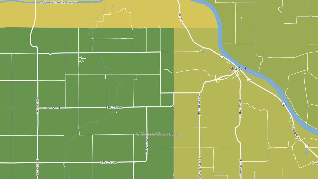 White Cloud, KS Map of Vandalism Rates