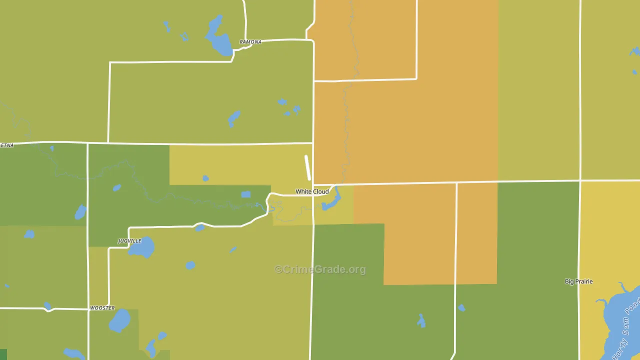White Cloud, MI Map of Vandalism Rates