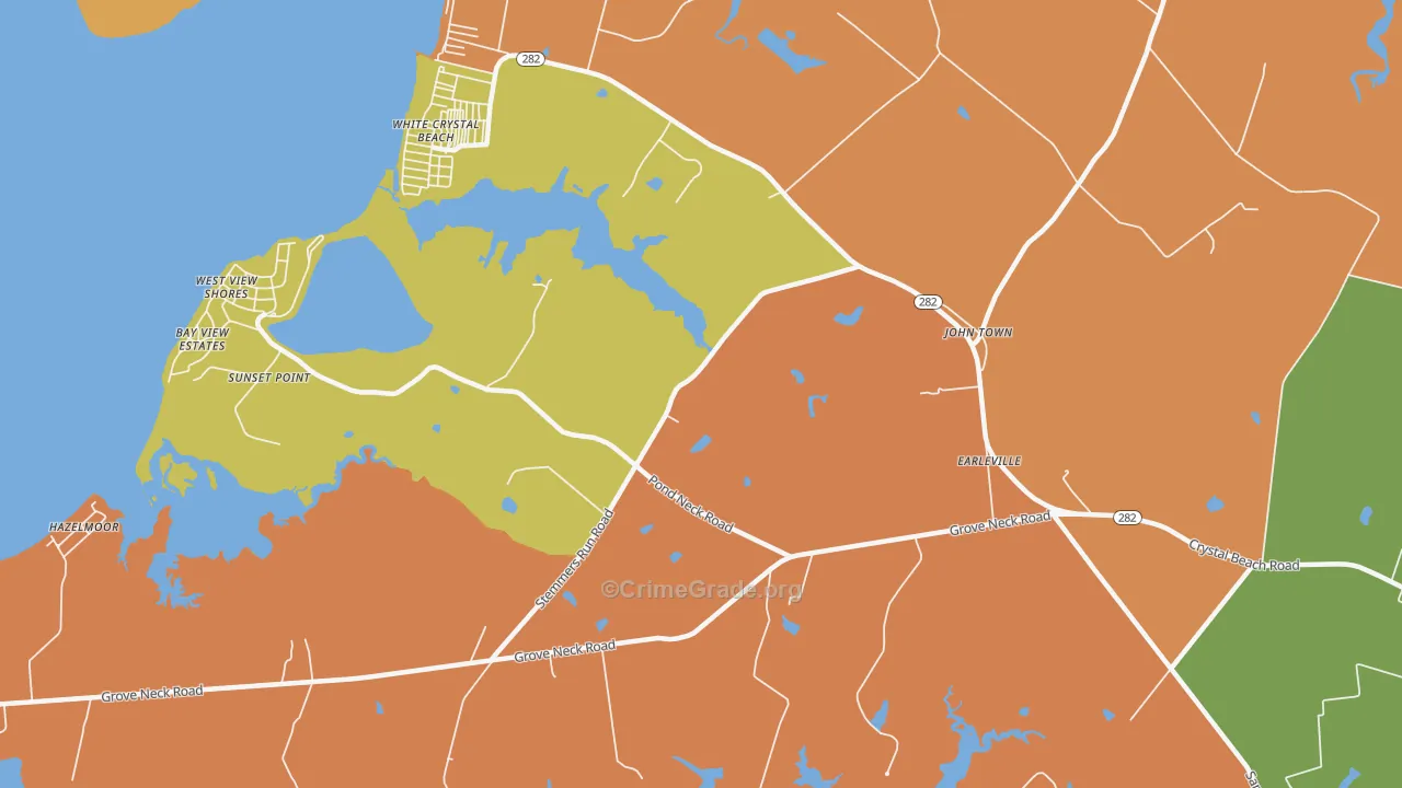 White Crystal Beach, MD Map of Vandalism Rates