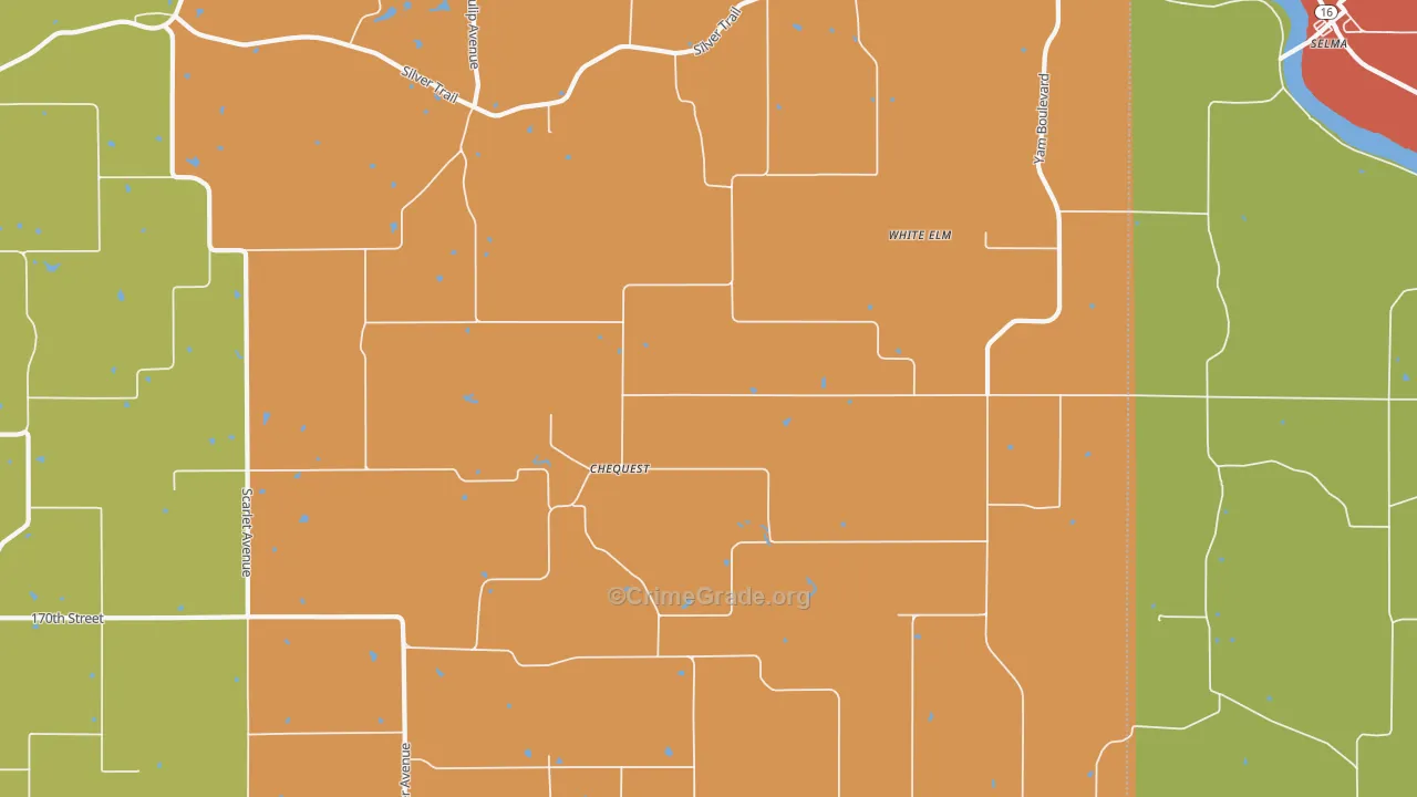 White Elm, IA Map of Vandalism Rates