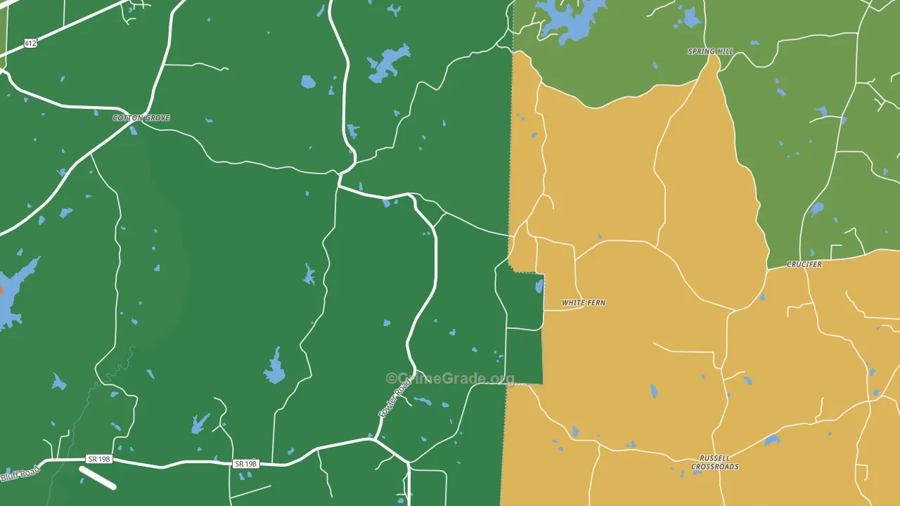 White Fern, TN Map of Vandalism Rates