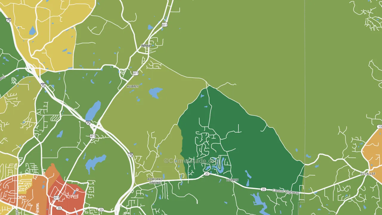 White, GA Map of Vandalism Rates