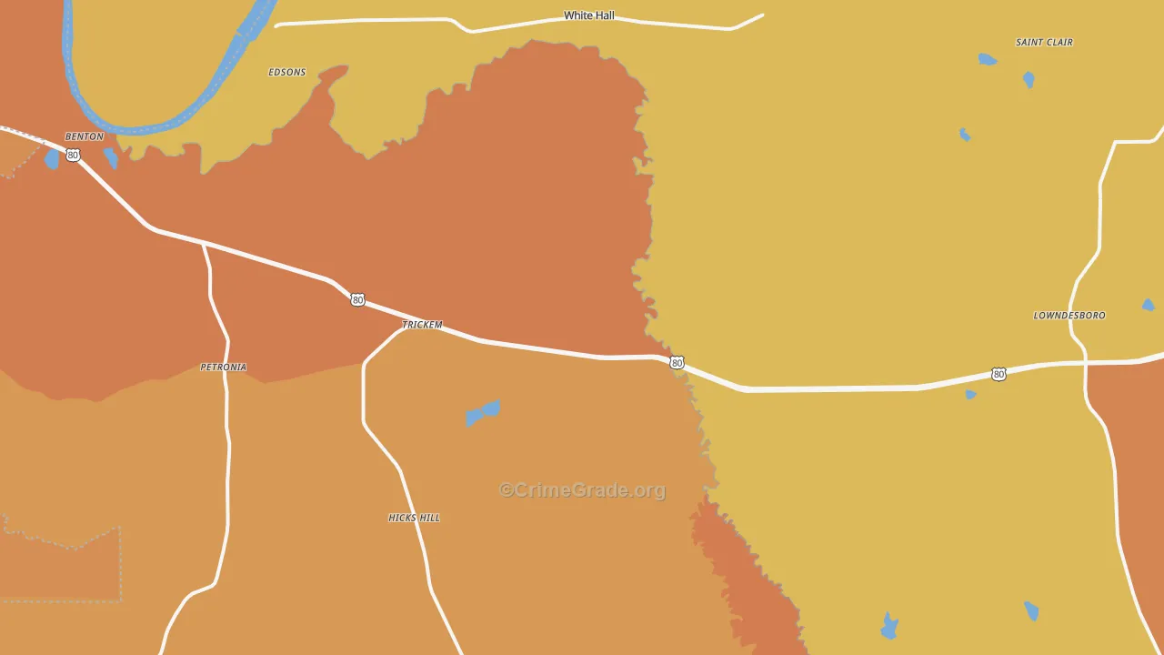 White Hall, AL Map of Vandalism Rates