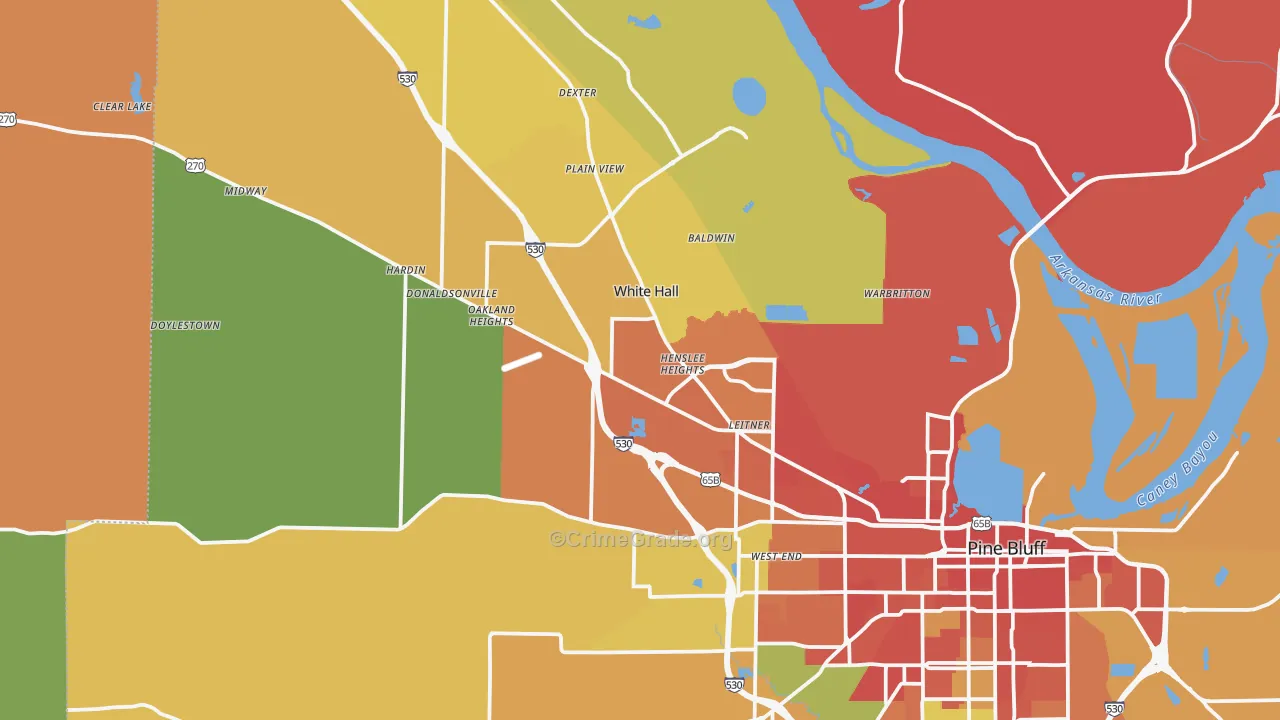 White Hall, AR Map of Vandalism Rates