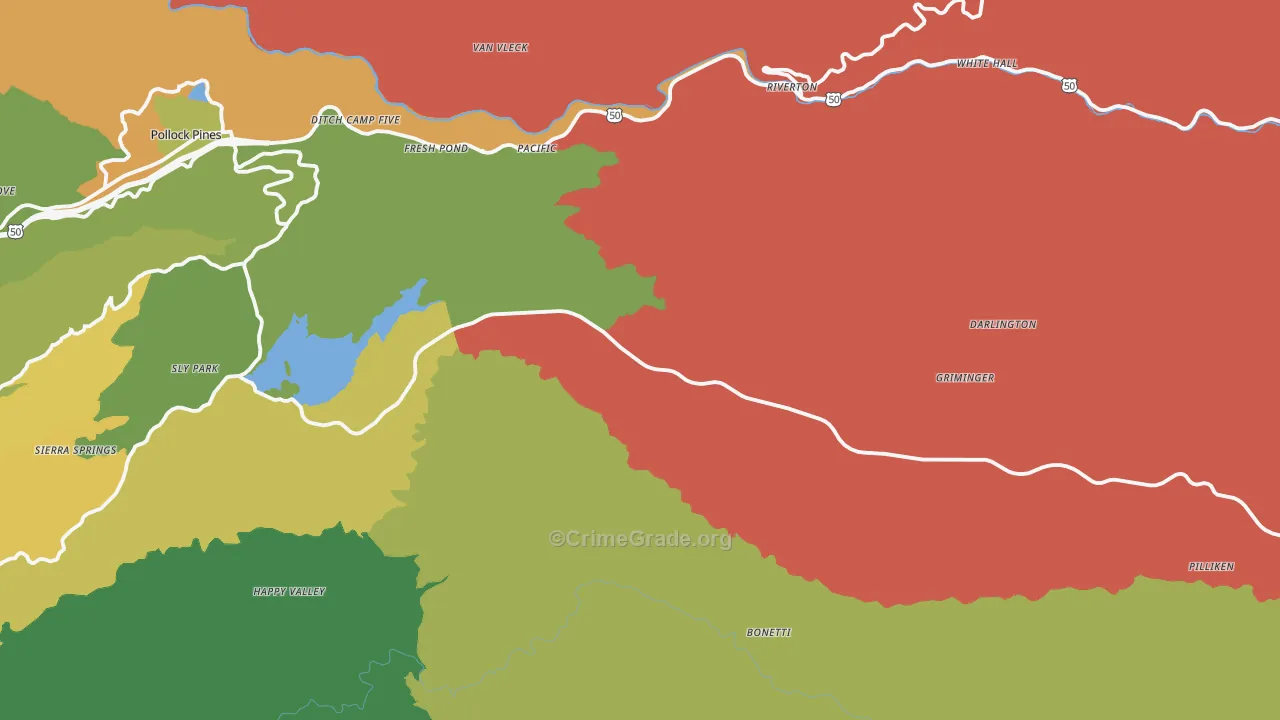 White Hall, CA Map of Vandalism Rates