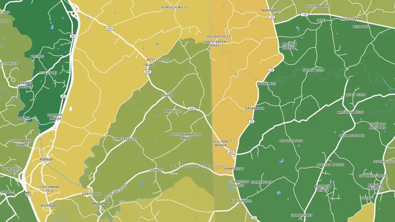White Hall, MD Map of Vandalism Rates