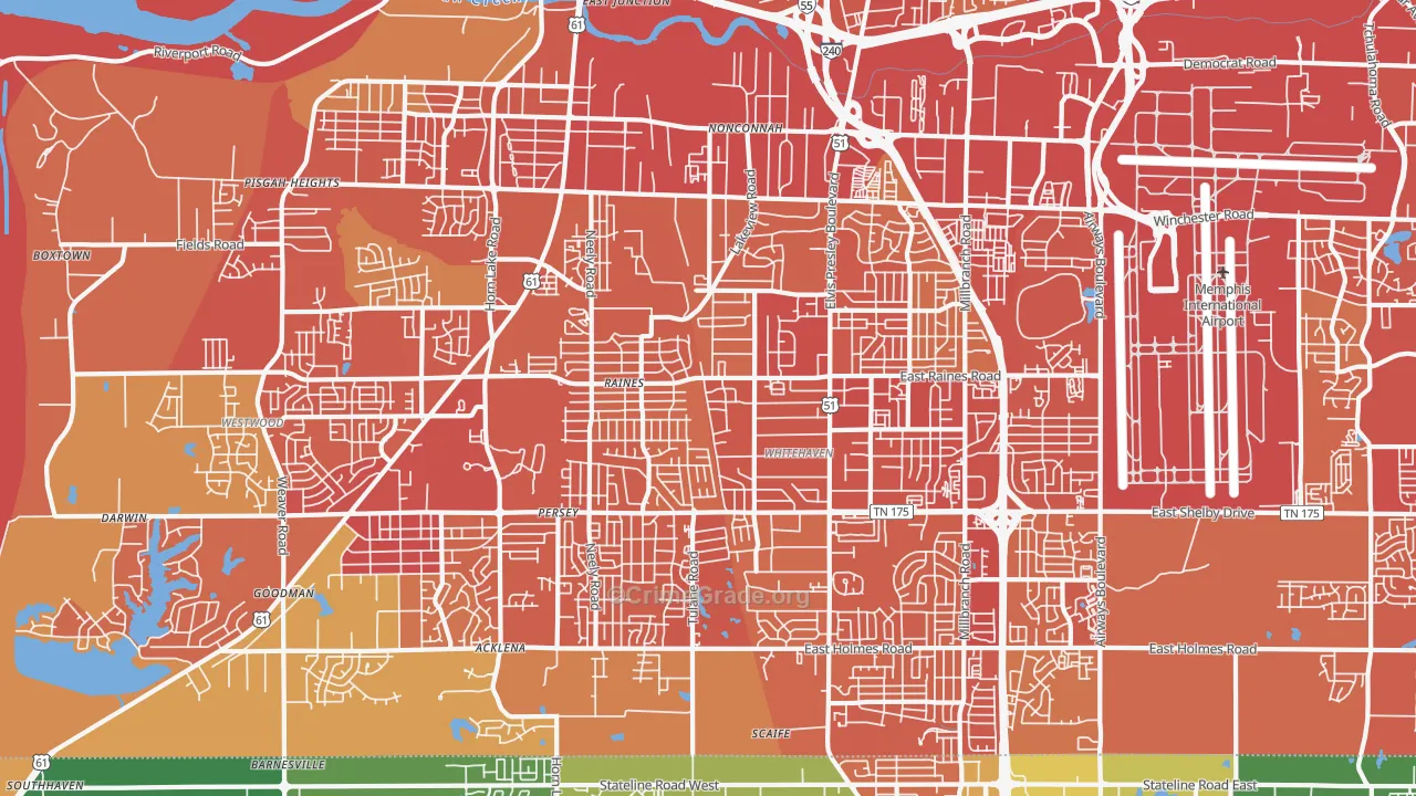 White Haven-Coro Lake, Memphis, TN Map of Vandalism Rates