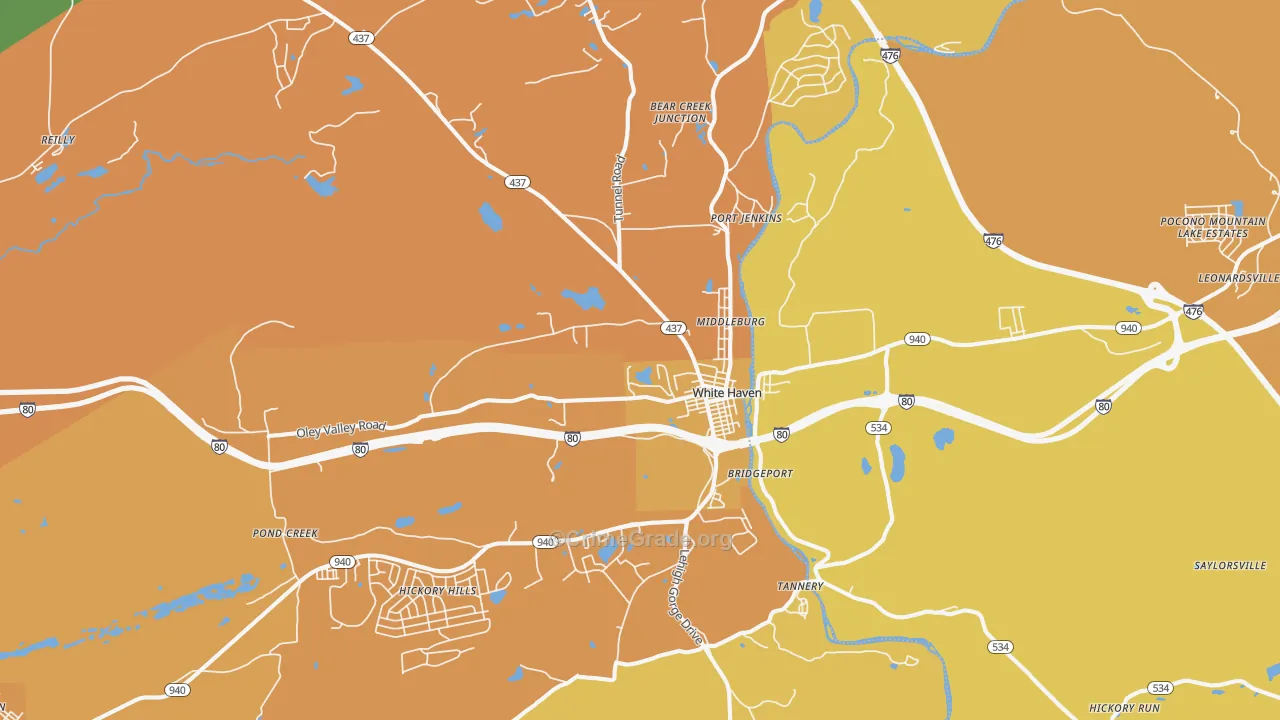 White Haven, PA Map of Vandalism Rates