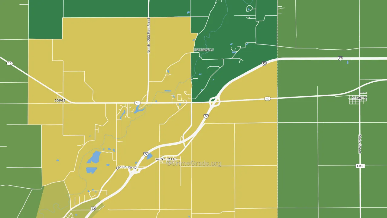 White Heath, IL Map of Vandalism Rates