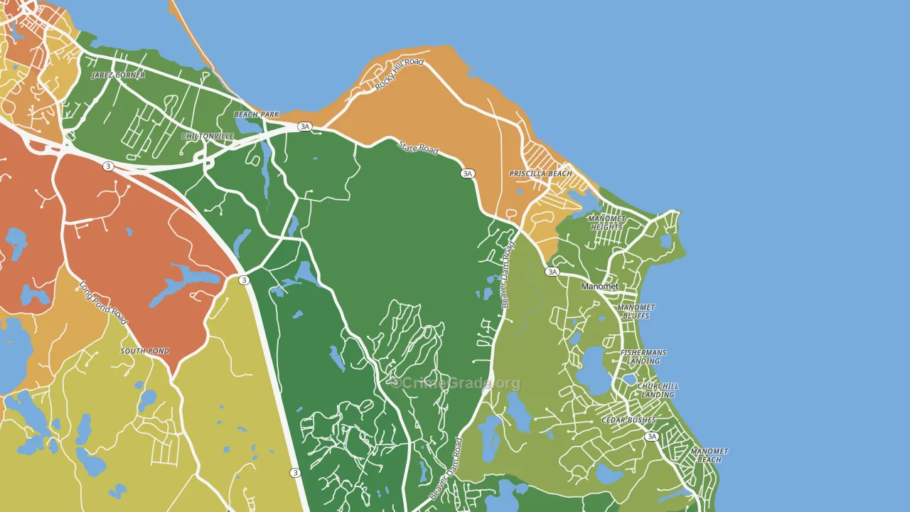 White Horse Beach, MA Map of Vandalism Rates